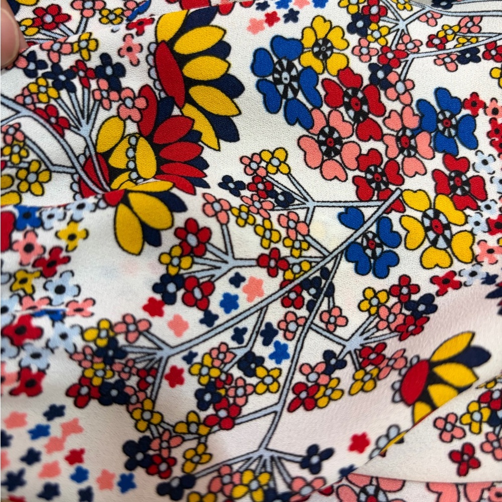 Talbots Meadow Multicolor Floral Bow Tie Neck Blouse Long Sleeve Romantic - Picture 10 of 10